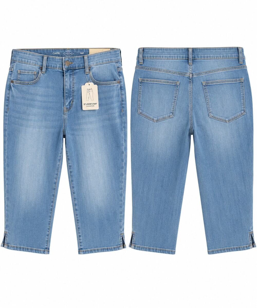 St. John’s Bay Women’s Denim Capri Jeans – Size 16P